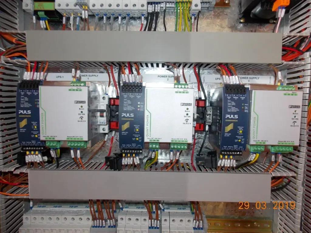 Switchboard internals with power supplies