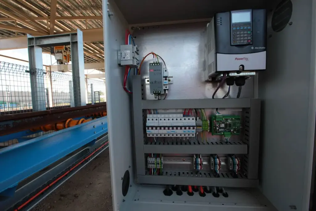 Control panel installed at the rail grab facility
