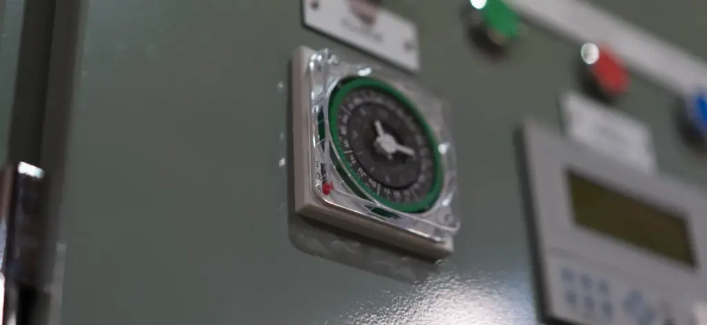 Close-up of a TECS switchboard control panel